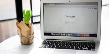 a laptop with a screen on Google